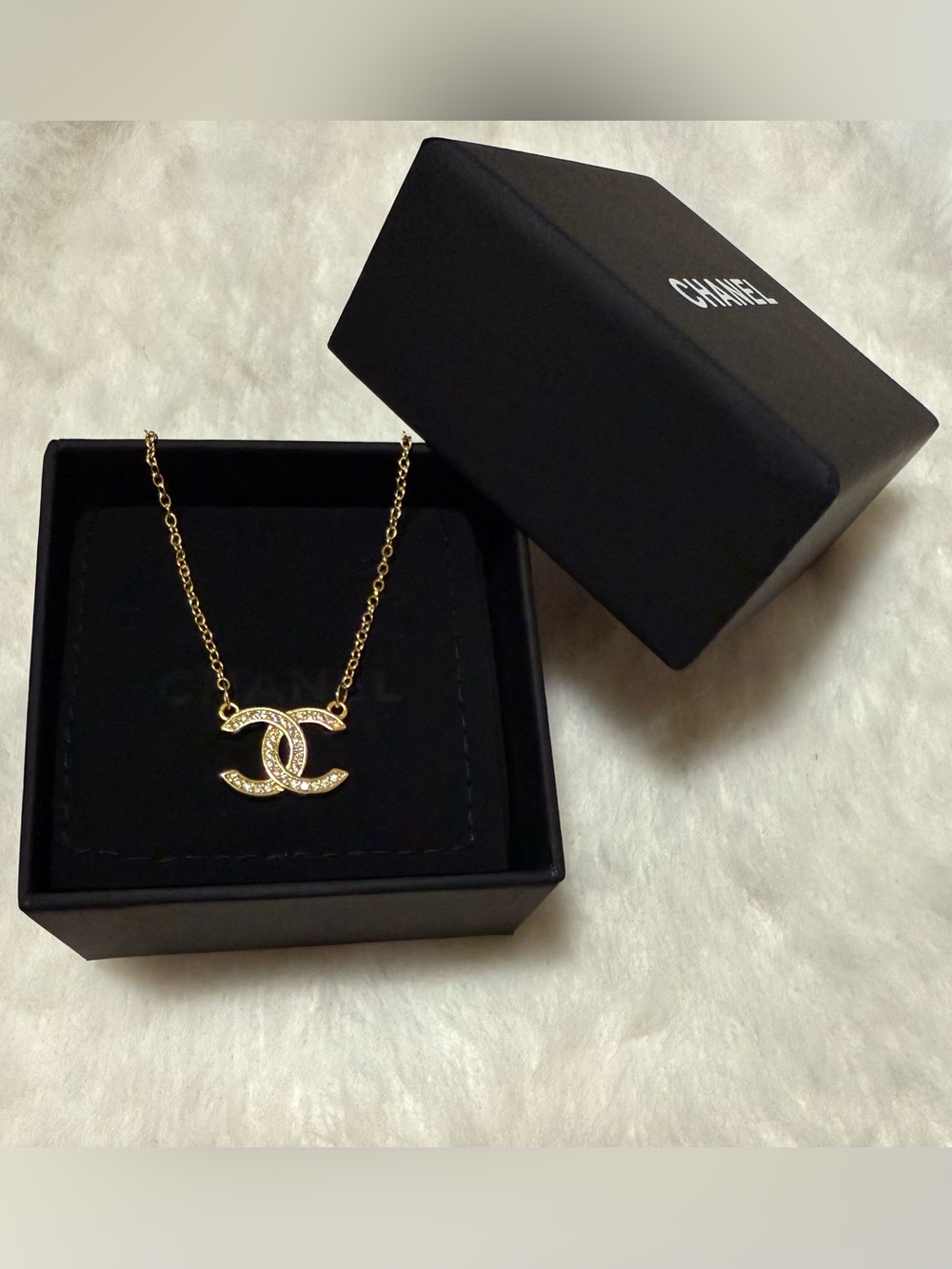 Luxury Crystal CC Pendant Necklace